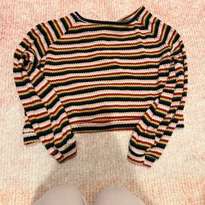 Lulu's Colorful Striped Crop Top